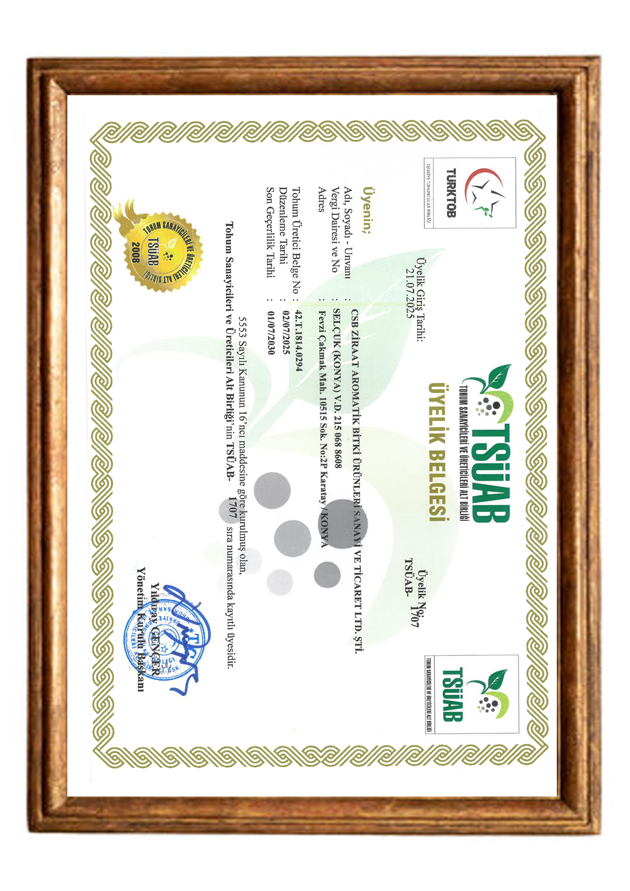 Tohum Sanayicileri ve Üreticileri Alt Birliği